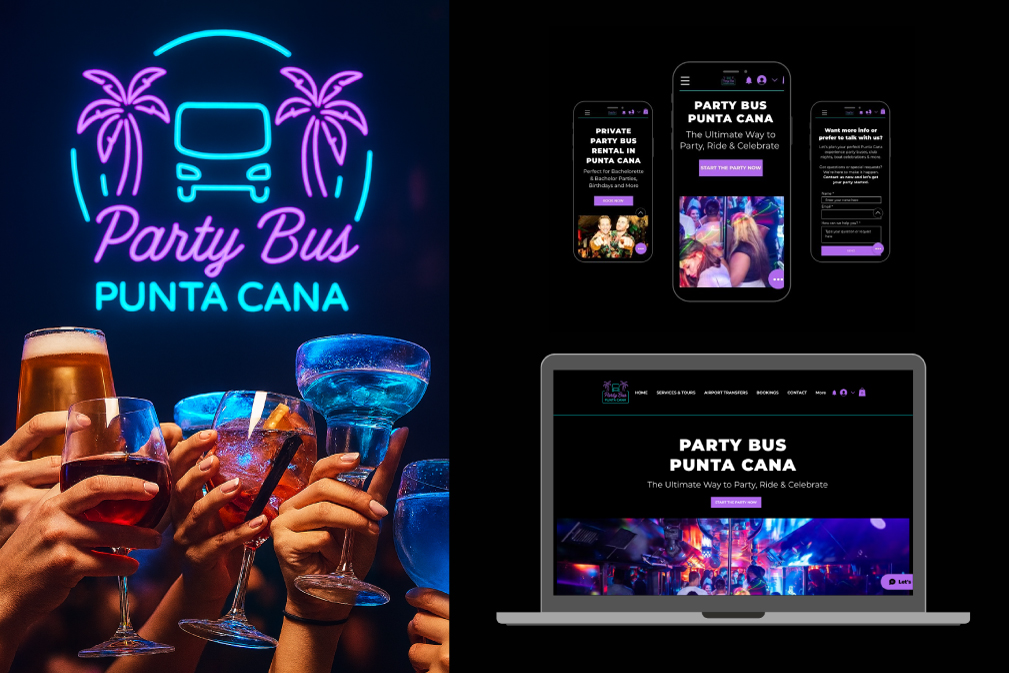 Rebranding, website design, UX UI and SEO for Party Bus Punta Cana